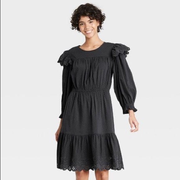 NWOT Universal Thread Ruffle Long Sleeve Dress L - Picture 2 of 15